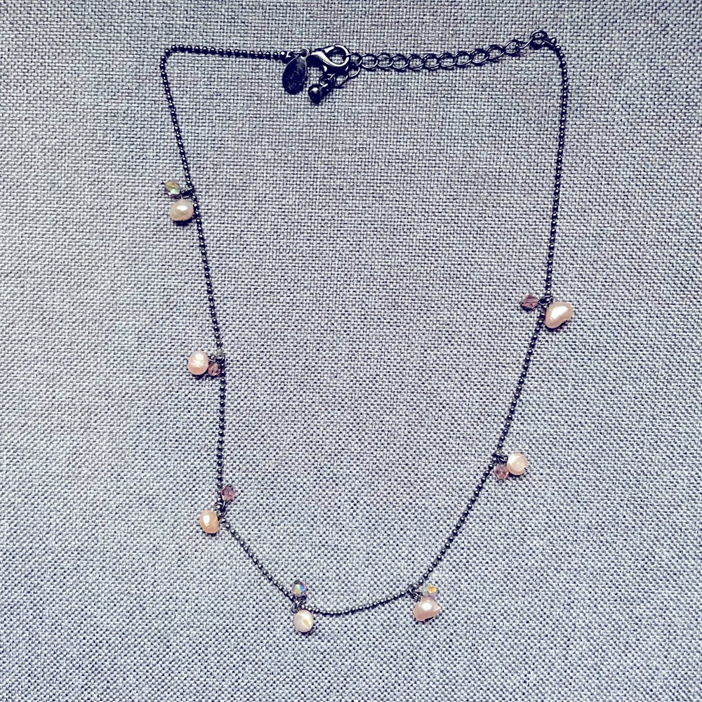 Baked Beads Pearl and Gem Necklace